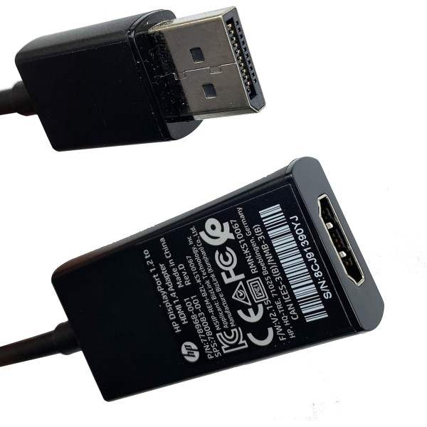 🔹 Adaptateur HP DisplayPort 1.2 vers HDMI 1.4 – Polyvalence et Performance 🔹