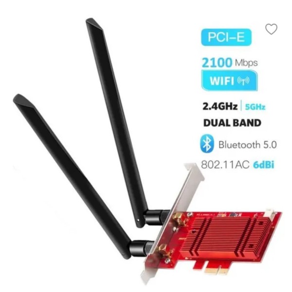 Carte Réseau Wi-Fi + Bluetooth PCI-E